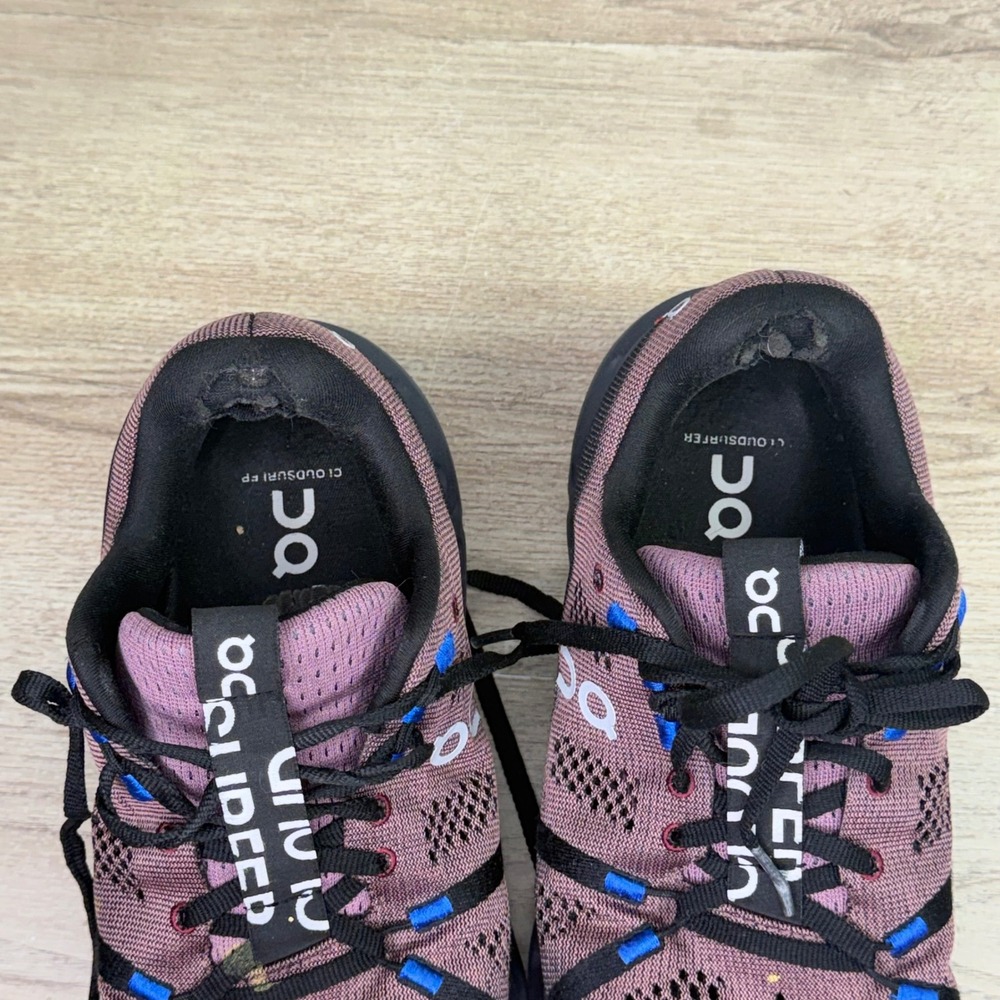 On Cloudsurfer Running Shoes Plum Black Blue Size 9W - Picture 7 of 7